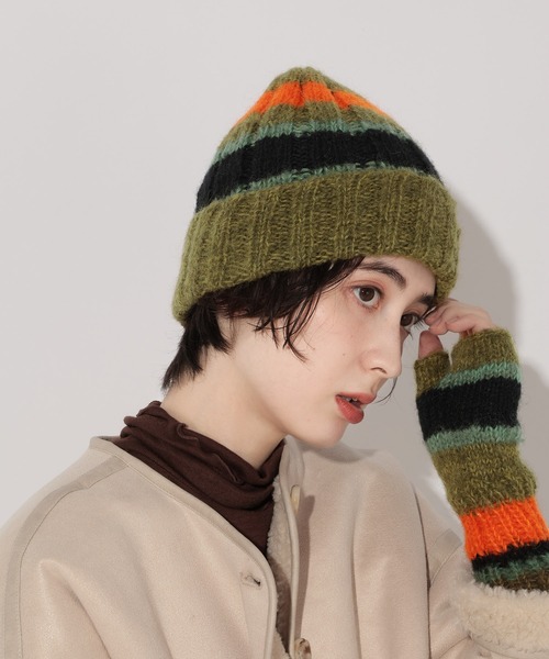 GEORGE'S(ジョージズ)の「LINEワッチ(ニットキャップ/ビーニー・レディース・カーキ/モカ・FREE)」の2枚目の写真