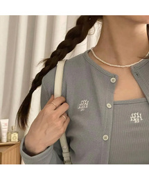 muahmuah（ムーアムーア）の「Logo Slim Fit Knit Cardigan [7 Colors]（カーディガン/ボレロ）」