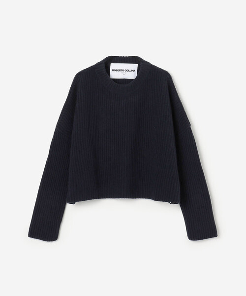 ROBERTO COLLINA（ロベルトコリーナ）の「roberto collina | リブニット クルーネックセーター WOMEN（ニット/セーター・レディース・ネイビー/オートミール/グレー系その他・XS）」の3枚目の写真