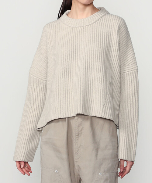 ROBERTO COLLINA（ロベルトコリーナ）の「roberto collina | リブニット クルーネックセーター WOMEN（ニット/セーター・レディース・ネイビー/オートミール/グレー系その他・XS）」の12枚目の写真