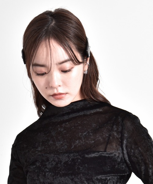 Y/lim(イリム)の「シアーベロアモックネックTシャツ(Tシャツ/カットソー・レディース・オフホワイト/グレー/ブラック/ベージュ・FREE)」の22枚目の写真