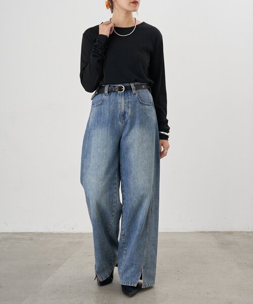 SHENERY(シーナリー)の「シアーロングスリーブTEE(Tシャツ/カットソー・レディース・ホワイト/ブルー系その他/ブラック/グレー・FREE)」の16枚目の写真