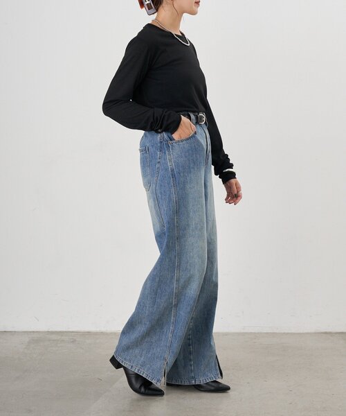 SHENERY(シーナリー)の「シアーロングスリーブTEE(Tシャツ/カットソー・レディース・ホワイト/ブルー系その他/ブラック/グレー・FREE)」の15枚目の写真