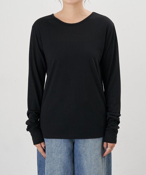 SHENERY(シーナリー)の「シアーロングスリーブTEE(Tシャツ/カットソー・レディース・ホワイト/ブルー系その他/ブラック/グレー・FREE)」の9枚目の写真