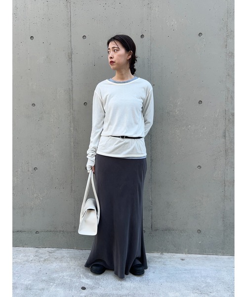 SHENERY(シーナリー)の「シアーロングスリーブTEE(Tシャツ/カットソー・レディース・ホワイト/ブルー系その他/ブラック/グレー・FREE)」の6枚目の写真