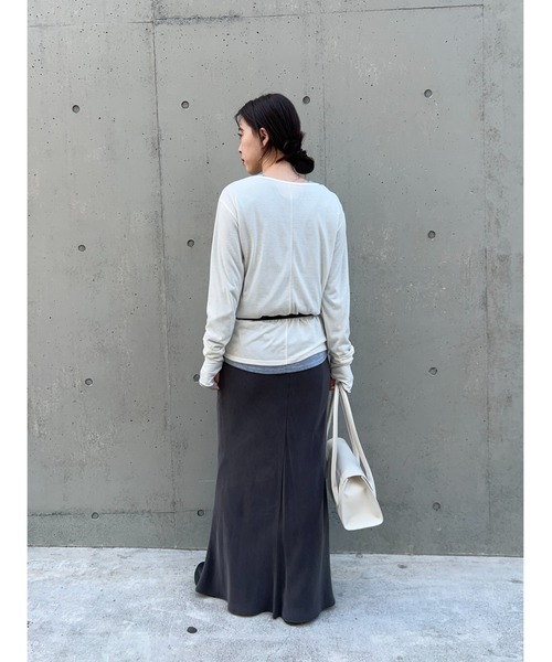 SHENERY(シーナリー)の「シアーロングスリーブTEE(Tシャツ/カットソー・レディース・ホワイト/ブルー系その他/ブラック/グレー・FREE)」の7枚目の写真