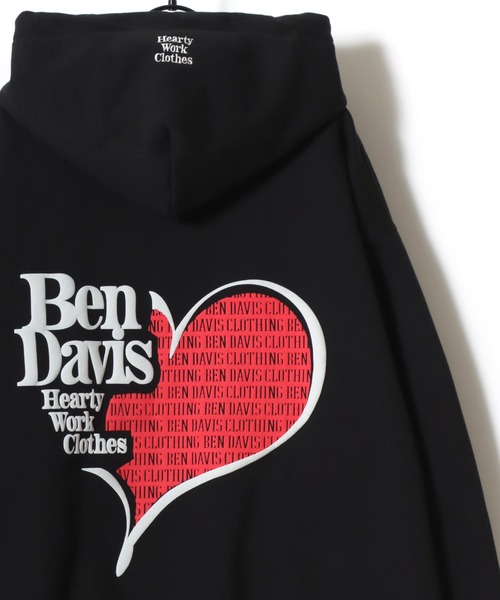 BEN DAVIS(ベンデイビス)の「BEN DAVIS/ベンデイビス PUFFY HEART HOODIE/オーバーサイズ 裏起毛 ストリート バックプリント ロゴ ワンポイント刺繍 スウェット パーカー フーディー/レディース メンズ(パーカー・メンズ・スミクロ/グレー・M/L/XL)」の4枚目の写真