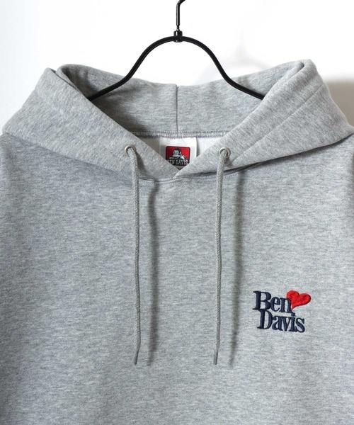 BEN DAVIS(ベンデイビス)の「BEN DAVIS/ベンデイビス PUFFY HEART HOODIE/オーバーサイズ 裏起毛 ストリート バックプリント ロゴ ワンポイント刺繍 スウェット パーカー フーディー/レディース メンズ(パーカー・メンズ・スミクロ/グレー・M/L/XL)」の11枚目の写真