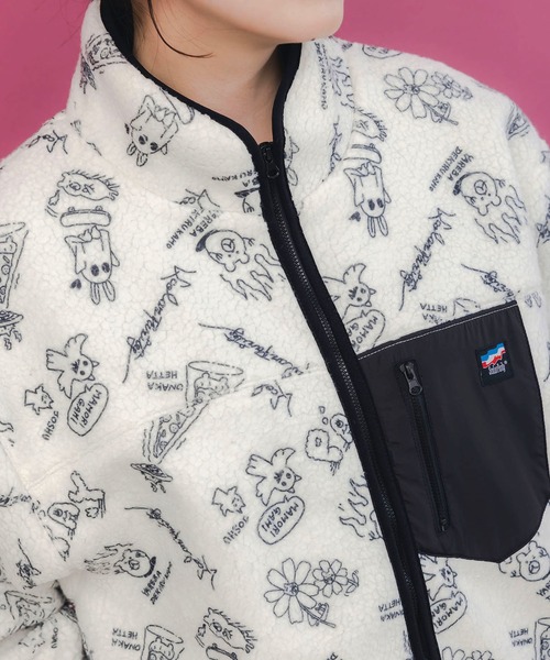 ScoLar Parity（スカラーパリティ）の「353133：落書き調Parityキャラ厚手ボアハイネックブルゾン（ブルゾン・レディース・ブラック/アイボリー・M）」の20枚目の写真