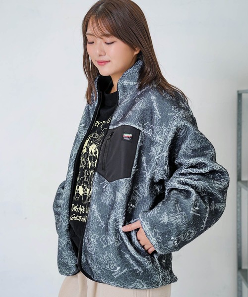 ScoLar Parity（スカラーパリティ）の「353133：落書き調Parityキャラ厚手ボアハイネックブルゾン（ブルゾン・レディース・ブラック/アイボリー・M）」の14枚目の写真