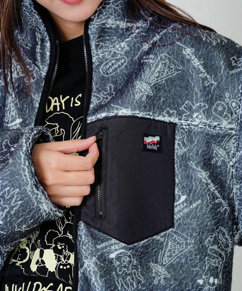 ScoLar Parity（スカラーパリティ）の「353133：落書き調Parityキャラ厚手ボアハイネックブルゾン（ブルゾン・レディース・ブラック/アイボリー・M）」の15枚目の写真