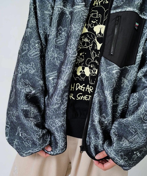 ScoLar Parity（スカラーパリティ）の「353133：落書き調Parityキャラ厚手ボアハイネックブルゾン（ブルゾン・レディース・ブラック/アイボリー・M）」の16枚目の写真