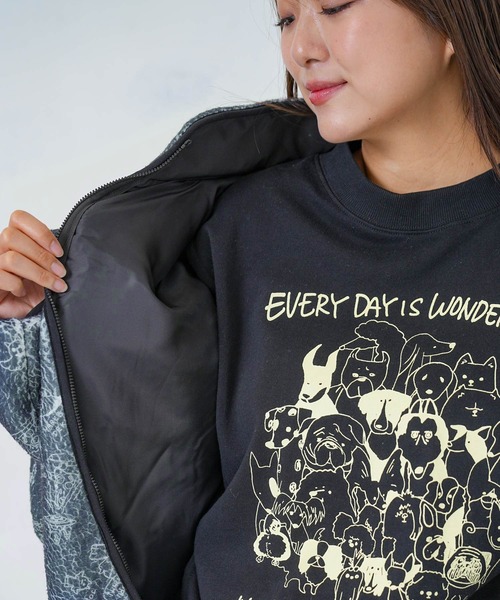 ScoLar Parity（スカラーパリティ）の「353133：落書き調Parityキャラ厚手ボアハイネックブルゾン（ブルゾン・レディース・ブラック/アイボリー・M）」の17枚目の写真