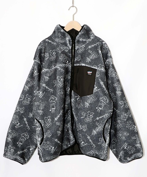 ScoLar Parity（スカラーパリティ）の「353133：落書き調Parityキャラ厚手ボアハイネックブルゾン（ブルゾン・レディース・ブラック/アイボリー・M）」の8枚目の写真