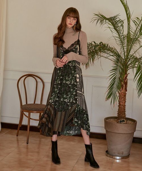 Slip Multi Pattern DressGreen