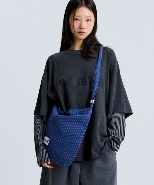 MACNI(マクニ)の「STRIPE ECO CROSS BAG BLUE(エコバッグ/サブバッグ・レディース・その他・FREE)」の3枚目の写真