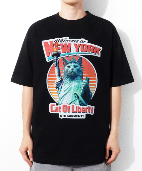 QT8 GARMENTS(キューティーエイトガーメント)の「OC Cat of Liberty Tee (Black)(Tシャツ/カットソー・レディース・その他・LARGE/X-LARGE/MEDIUM)」の1枚目の写真