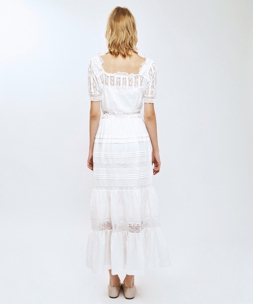 ME COUTURE(ミークチュール)の「レースMIXティアードスカート(スカート・レディース・ラベンダー/ピンク/オフホワイト・0/1)」の7枚目の写真