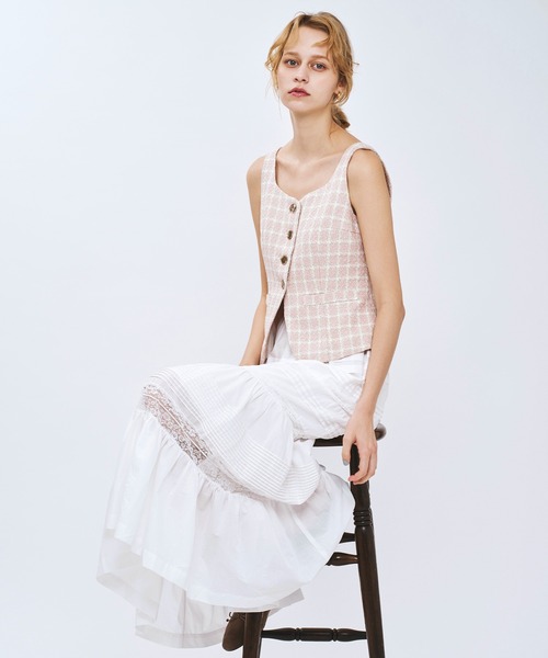 ME COUTURE(ミークチュール)の「レースMIXティアードスカート(スカート・レディース・ラベンダー/ピンク/オフホワイト・0/1)」の22枚目の写真