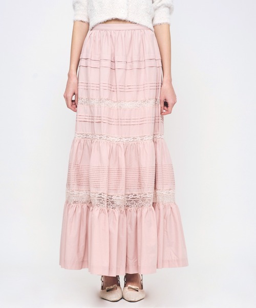 ME COUTURE(ミークチュール)の「レースMIXティアードスカート(スカート・レディース・ラベンダー/ピンク/オフホワイト・0/1)」の18枚目の写真
