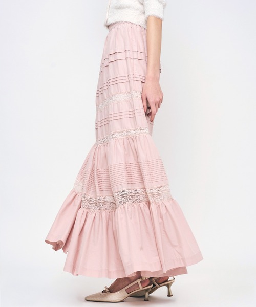 ME COUTURE(ミークチュール)の「レースMIXティアードスカート(スカート・レディース・ラベンダー/ピンク/オフホワイト・0/1)」の19枚目の写真