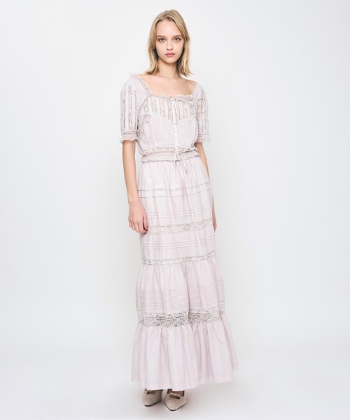 ME COUTURE(ミークチュール)の「レースMIXティアードスカート(スカート・レディース・ラベンダー/ピンク/オフホワイト・0/1)」の14枚目の写真