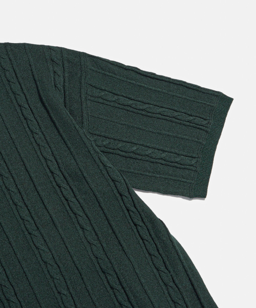 ESPIONAGE（エスピオナジ）の「2 Pocket Cable Polo Knit Forest Green（ポロシャツ・メンズ・その他・LARGE）」の6枚目の写真