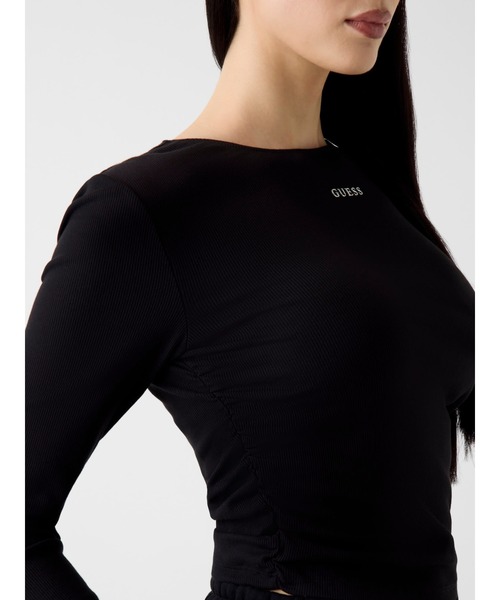 Guess（ゲス）の「NAT Rib Long Sleeves Top 長袖Tシャツ（Tシャツ/カットソー・レディース・アイボリー/ブラック・X-SMALL/MEDIUM/LARGE/SMALL）」の10枚目の写真