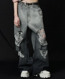 AIVER（アイバー）の「AIVER　フェードブリーチバギーダメージデニム（デニムパンツ）」