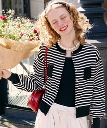 BONLECILL（ボンルシール）の「【マシンウォッシャブル】ゴールド多ボタンちびポケットカーディガン（カーディガン/ボレロ）」