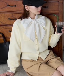 BONLECILL（ボンルシール）の「【マシンウォッシャブル】ゴールド多ボタンちびポケットカーディガン（カーディガン/ボレロ）」