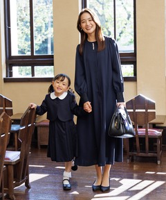 【troisiemechaco×formforma】【ハレの日ドレス】パールボタンセレモニードレス/ワンピース/結婚式/パーティー/お呼ばれ/卒業式/入学式/七五三/お宮参り/食事会