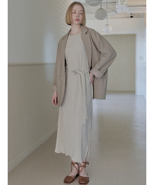 AVANT-G（アバン）の「Dot Pleated Puff Sleeve Dress - Ivory（ワンピース・レディース・その他・FREE）」の6枚目の写真