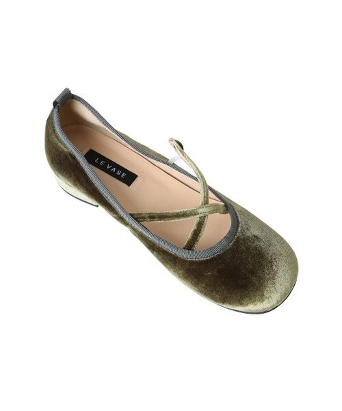 LEVASE（ルバズ）の「e.g) velvet mary jane-khaki 2cm（バレエシューズ・レディース・その他・38/39/35/36/37/36.5/37.5/35.5/38.5）」の2枚目の写真