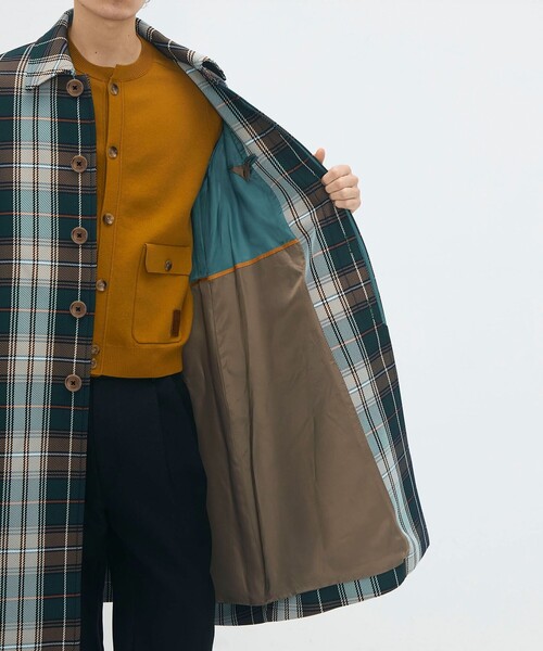 caban(キャバン)の「ポリエステル ビッグチェックジャカード ステンカラーコート(ステンカラーコート・メンズ・ダークグリーン・M/S)」の5枚目の写真