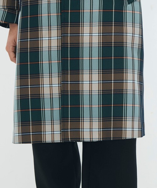 caban(キャバン)の「ポリエステル ビッグチェックジャカード ステンカラーコート(ステンカラーコート・メンズ・ダークグリーン・M/S)」の9枚目の写真
