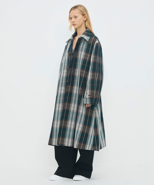 caban(キャバン)の「ポリエステル ビッグチェックジャカード ステンカラーコート(ステンカラーコート・メンズ・ダークグリーン・M/S)」の12枚目の写真