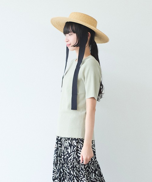 yuni(ユニ )の「●SAKURA pepper/Polyester Knit Tshirt(Tシャツ/カットソー・レディース・オリーブ/グリーン/イエロー/ブラック・FREE)」の10枚目の写真