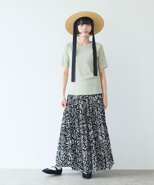 yuni(ユニ )の「●SAKURA pepper/Polyester Knit Tshirt(Tシャツ/カットソー・レディース・オリーブ/グリーン/イエロー/ブラック・FREE)」の7枚目の写真