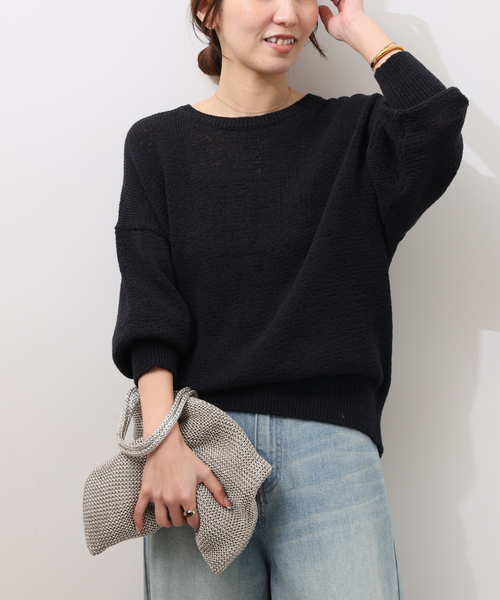 JOURNAL STANDARD relume（ジャーナルスタンダード　レリューム）の「［26SS新作］テープヤーンニュアンスプルオーバー（ニット/セーター・レディース・ブラック/ピンク/アイボリー/グレー・FREE）」の3枚目の写真