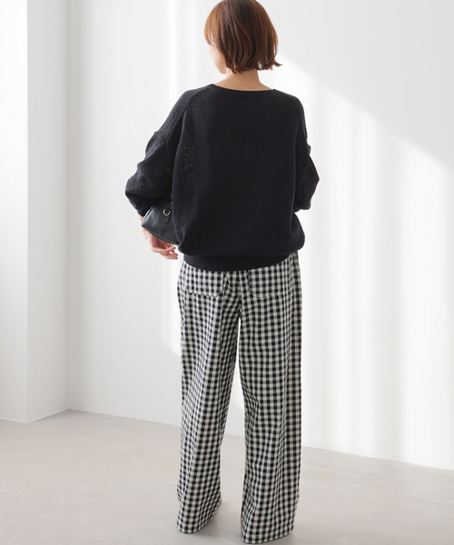 JOURNAL STANDARD relume（ジャーナルスタンダード　レリューム）の「［26SS新作］テープヤーンニュアンスプルオーバー（ニット/セーター・レディース・ブラック/ピンク/アイボリー/グレー・FREE）」の7枚目の写真