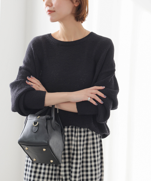 JOURNAL STANDARD relume（ジャーナルスタンダード　レリューム）の「［26SS新作］テープヤーンニュアンスプルオーバー（ニット/セーター・レディース・ブラック/ピンク/アイボリー/グレー・FREE）」の8枚目の写真