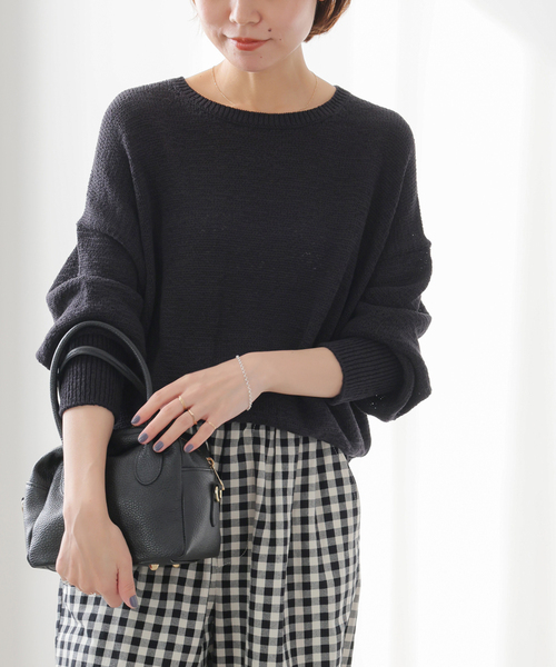 JOURNAL STANDARD relume（ジャーナルスタンダード　レリューム）の「［26SS新作］テープヤーンニュアンスプルオーバー（ニット/セーター・レディース・ブラック/ピンク/アイボリー/グレー・FREE）」の9枚目の写真