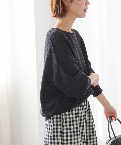 JOURNAL STANDARD relume（ジャーナルスタンダード　レリューム）の「［26SS新作］テープヤーンニュアンスプルオーバー（ニット/セーター・レディース・ブラック/ピンク/アイボリー/グレー・FREE）」の11枚目の写真