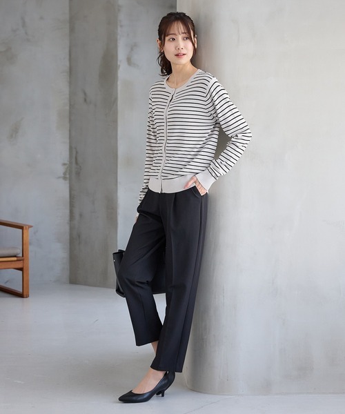 Honeys（ハニーズ）の「【美ージー・ストレッチ・マシンウォッシャブル・イージーケア】美ージーテーパード（股下６０ｃｍ）（スラックス・レディース・ネイビー/ミント/ラベンダー/ピンク/ライトグレー系2/ライトグレー系1/ブラック・3L/L/LL/M/S/SS）」の11枚目の写真