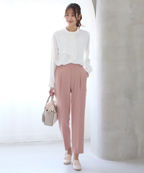 Honeys（ハニーズ）の「【美ージー・ストレッチ・マシンウォッシャブル・イージーケア】美ージーテーパード（股下６０ｃｍ）（スラックス・レディース・ネイビー/ミント/ラベンダー/ピンク/ライトグレー系2/ライトグレー系1/ブラック・3L/L/LL/M/S/SS）」の14枚目の写真