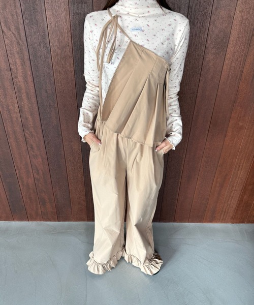 SANSeLF（サンセルフ）の「【SANSeLF】 マルチウェイ裾フリルエプロンレイヤードワイドパンツ saw25a068（その他パンツ・レディース・ブラック/ベージュ・FREE）」の8枚目の写真