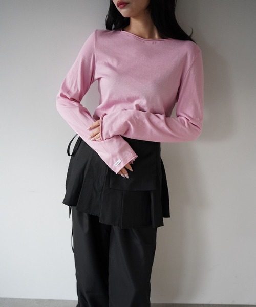 SANSeLF（サンセルフ）の「【SANSeLF】 マルチウェイ裾フリルエプロンレイヤードワイドパンツ saw25a068（その他パンツ・レディース・ブラック/ベージュ・FREE）」の12枚目の写真