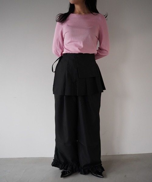 SANSeLF（サンセルフ）の「【SANSeLF】 マルチウェイ裾フリルエプロンレイヤードワイドパンツ saw25a068（その他パンツ・レディース・ブラック/ベージュ・FREE）」の16枚目の写真