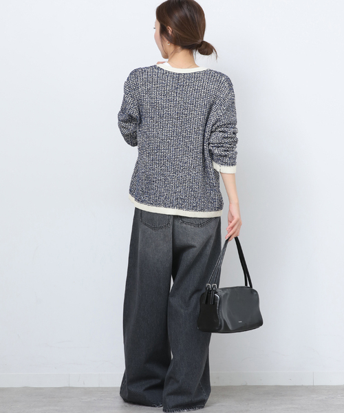 JOURNAL STANDARD relume(ジャーナルスタンダード レリューム)の「ツイーディーミックスニットジャケット(カーディガン/ボレロ・レディース・ブラック/ブルー系その他・FREE)」の5枚目の写真